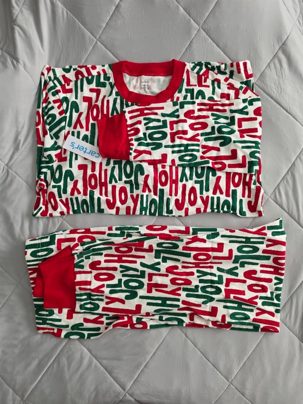 Carter's Family Matching Adults Pajamas Green Holly Jolly Size L